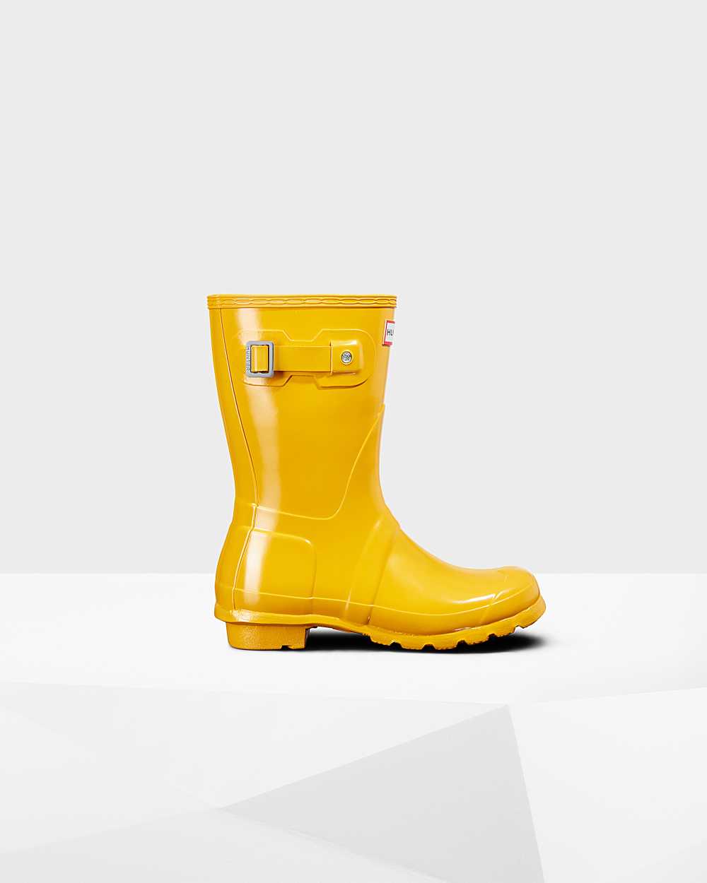 Botas De Agua Mujer - Hunter Original Short Gloss Mid-Calf Amarillo - RWCJEL-832 - Amarillo